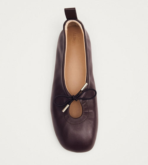 Rosalind Brown Leather Ballet Flats – Chiro Moyo Women's Shoes