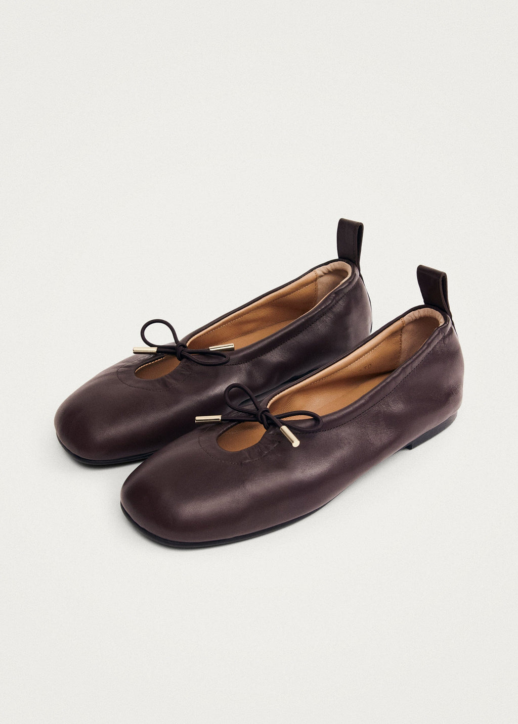Rosalind Brown Leather Ballet Flats – Chiro Moyo Women's Shoes