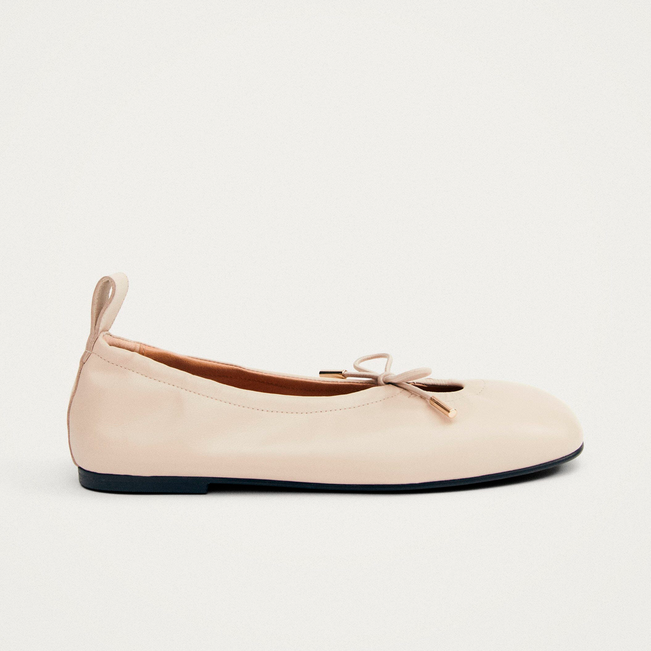 Rosalind Cream Leather Ballet Flats – Chiro Moyo Women's Shoes