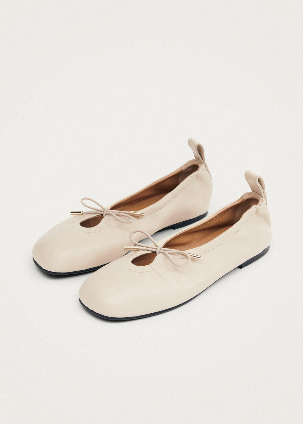 Rosalind Cream Leather Ballet Flats – Chiro Moyo Women's Shoes