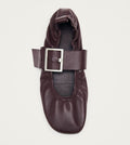 Sarea Burgundy Leather Ballet Flats – Chiro Moyo Women's Shoes