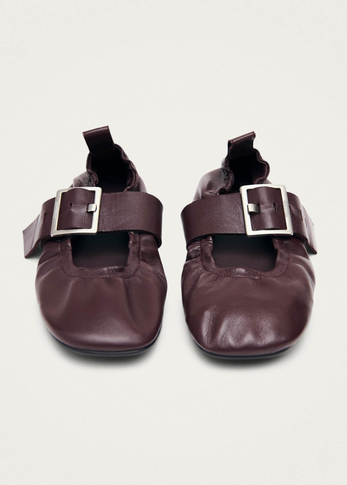 Sarea Burgundy Leather Ballet Flats – Chiro Moyo Women's Shoes