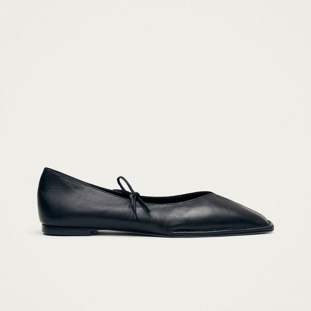 Sway Black Leather Ballet Flats – Chiro Moyo Women's Shoes