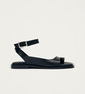 Tebas Black Leather Sandals – Chiro Moyo Women's Shoes