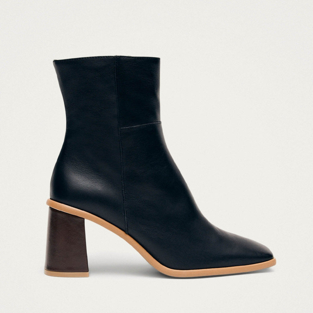 West Black Leather Ankle Boots – Chiro Moyo Women's Shoes